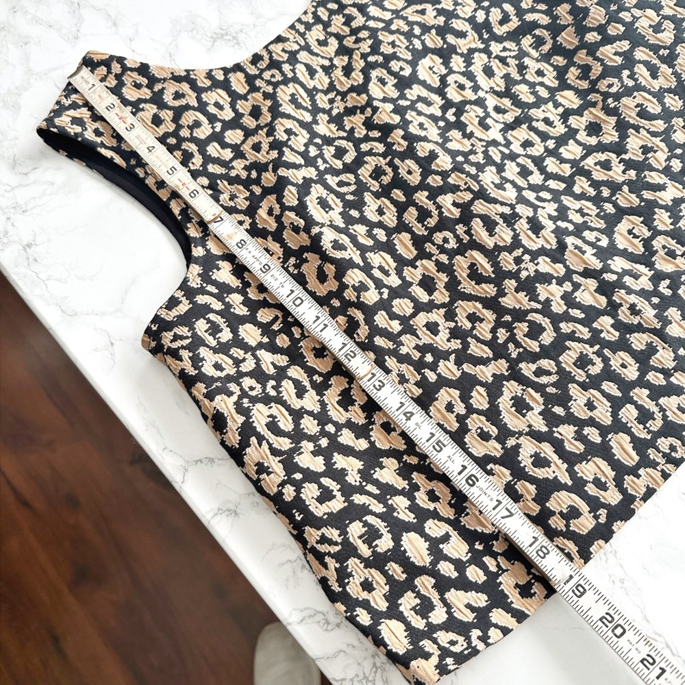 Maeve Brocade Leopard Print Wide Leg Pants & Crop Top Vest Set Women Size 2 - Picture 16 of 16